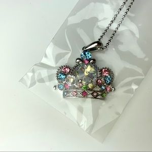 Brand new princess crown bling necklace NWT